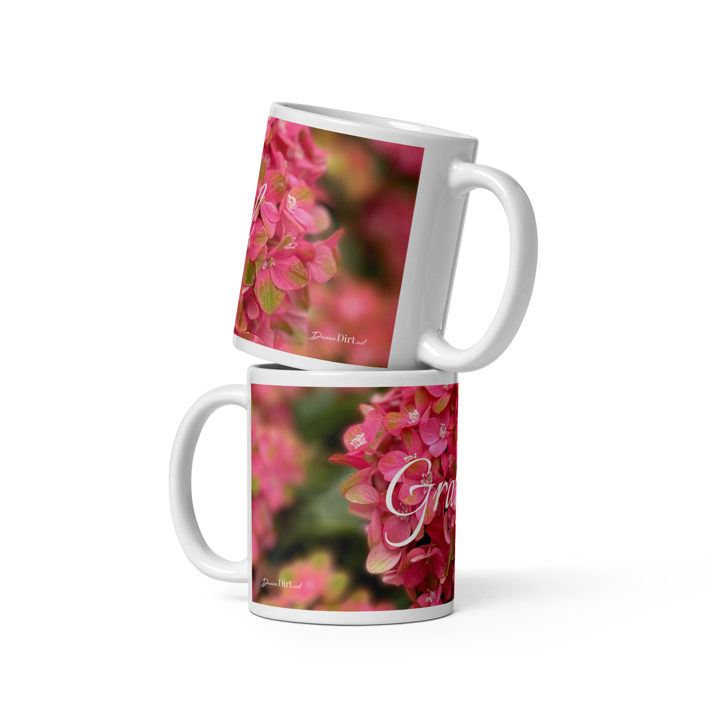 Grateful Pink Hydrangea mug