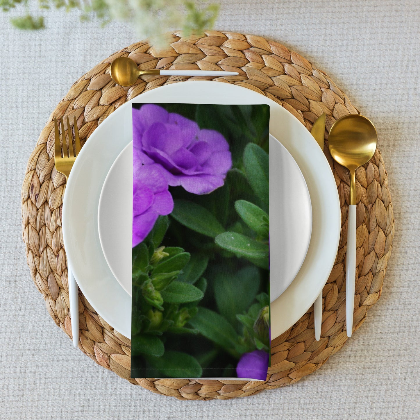 Purple Petunias Cloth napkin set