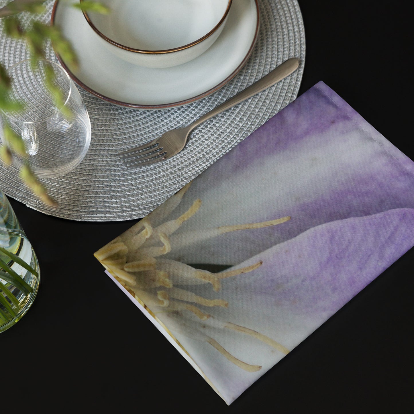 Purple Clematis Cloth napkin set