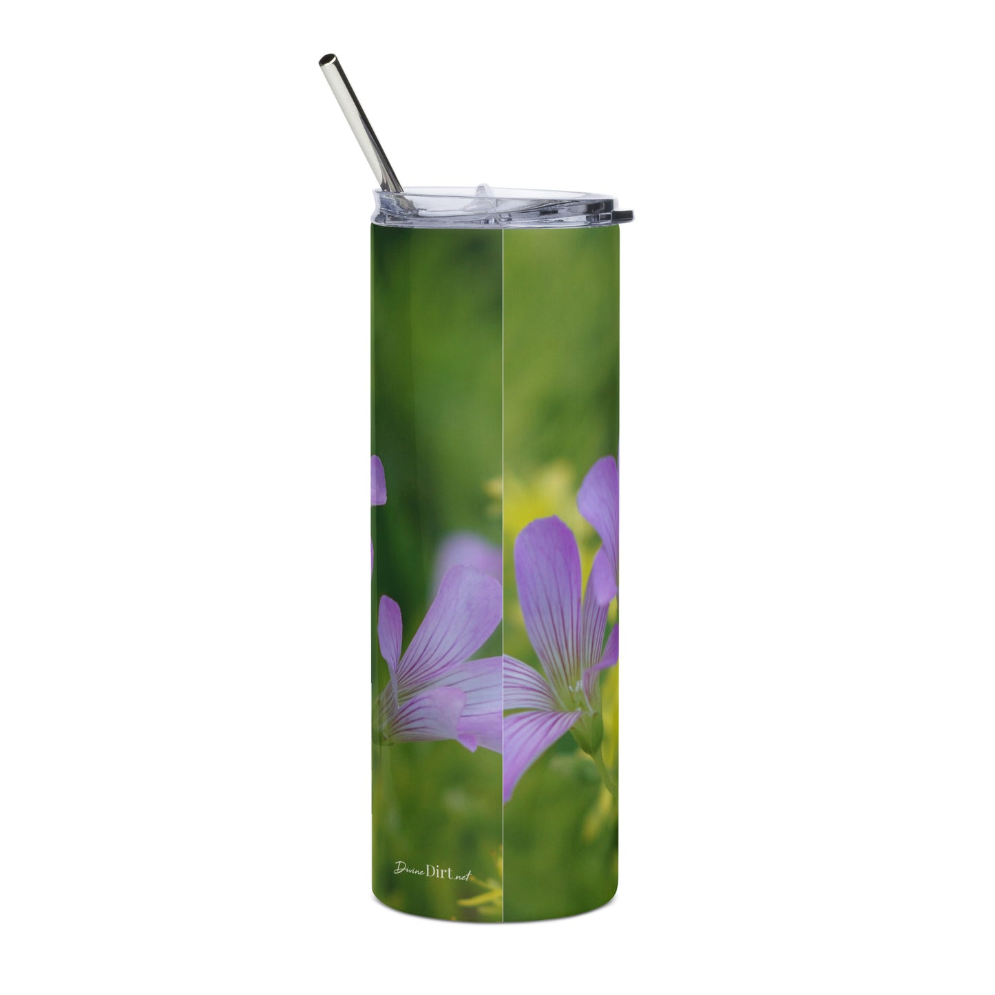 Pink Oxalis Stainless steel tumbler