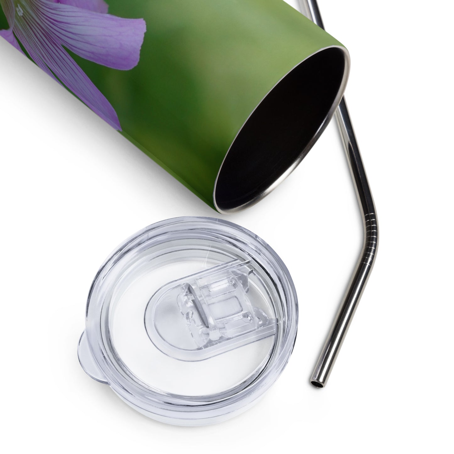 Pink Oxalis Stainless steel tumbler