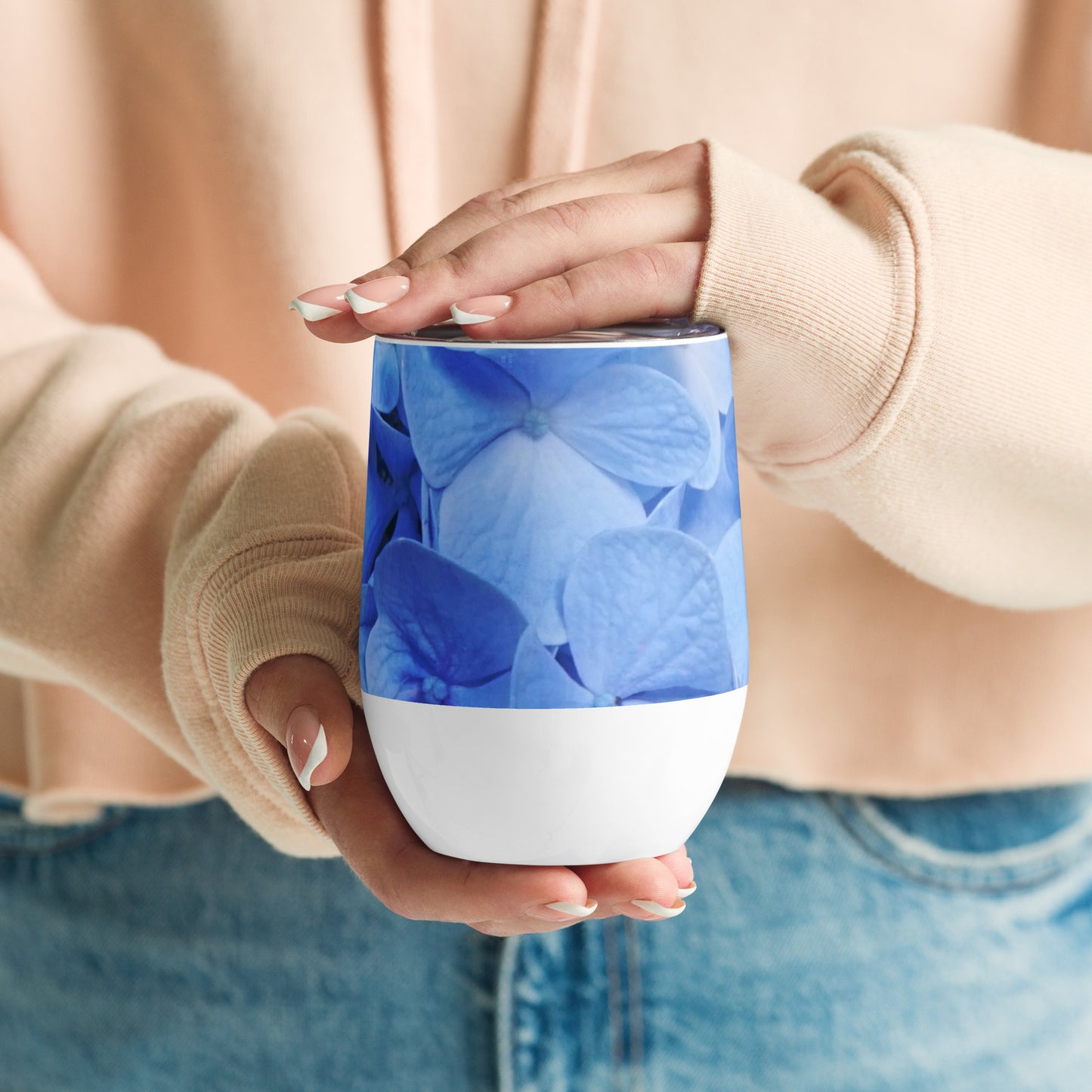 Blue Hydrangea Wine tumbler