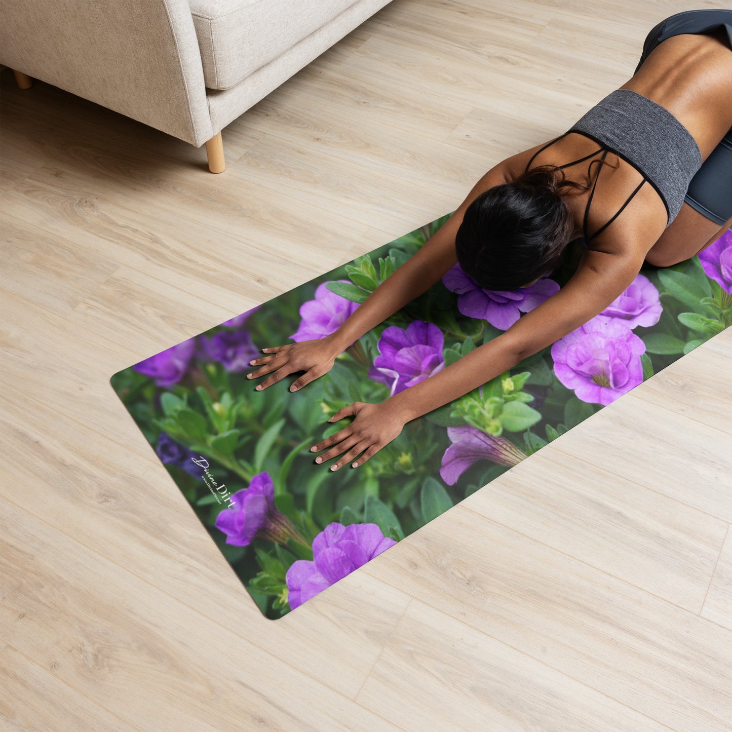 Purple Petunias Yoga mat