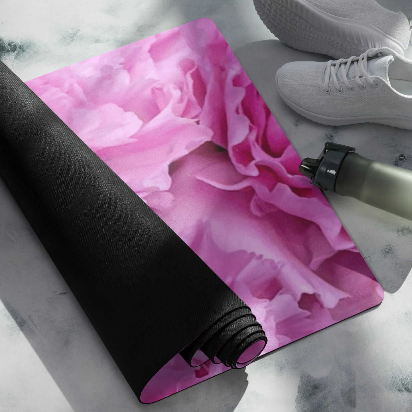 Pink Carnations Yoga mat