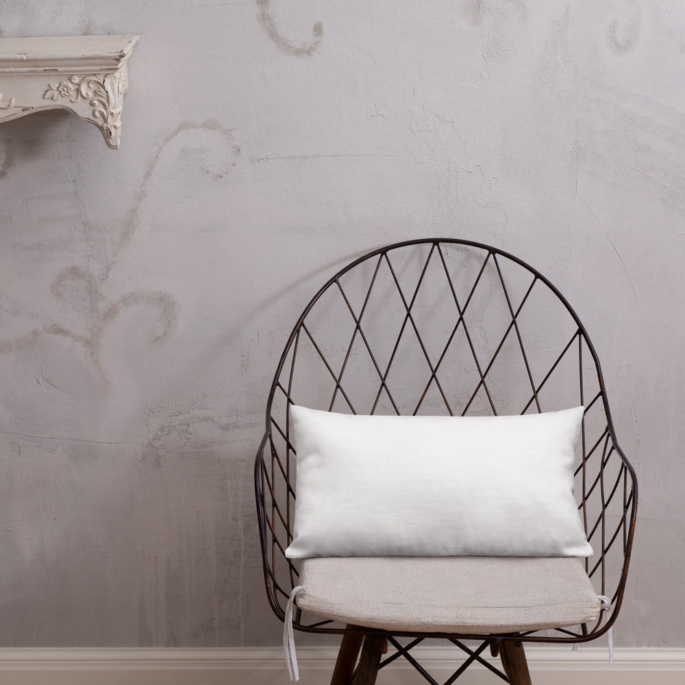 Blue Plumbago Premium Pillow with White Back