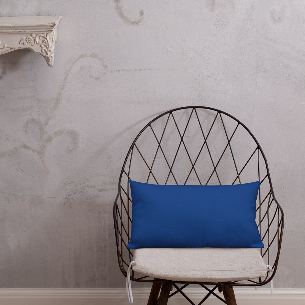 Blue Plumbago Premium Pillow 'Grateful' with dark blue back