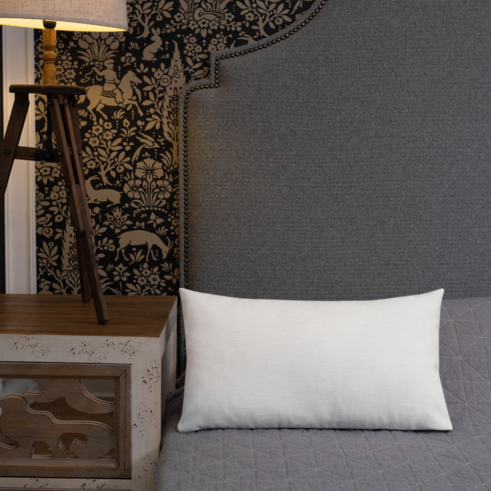 Blue Plumbago Premium Pillow with White Back