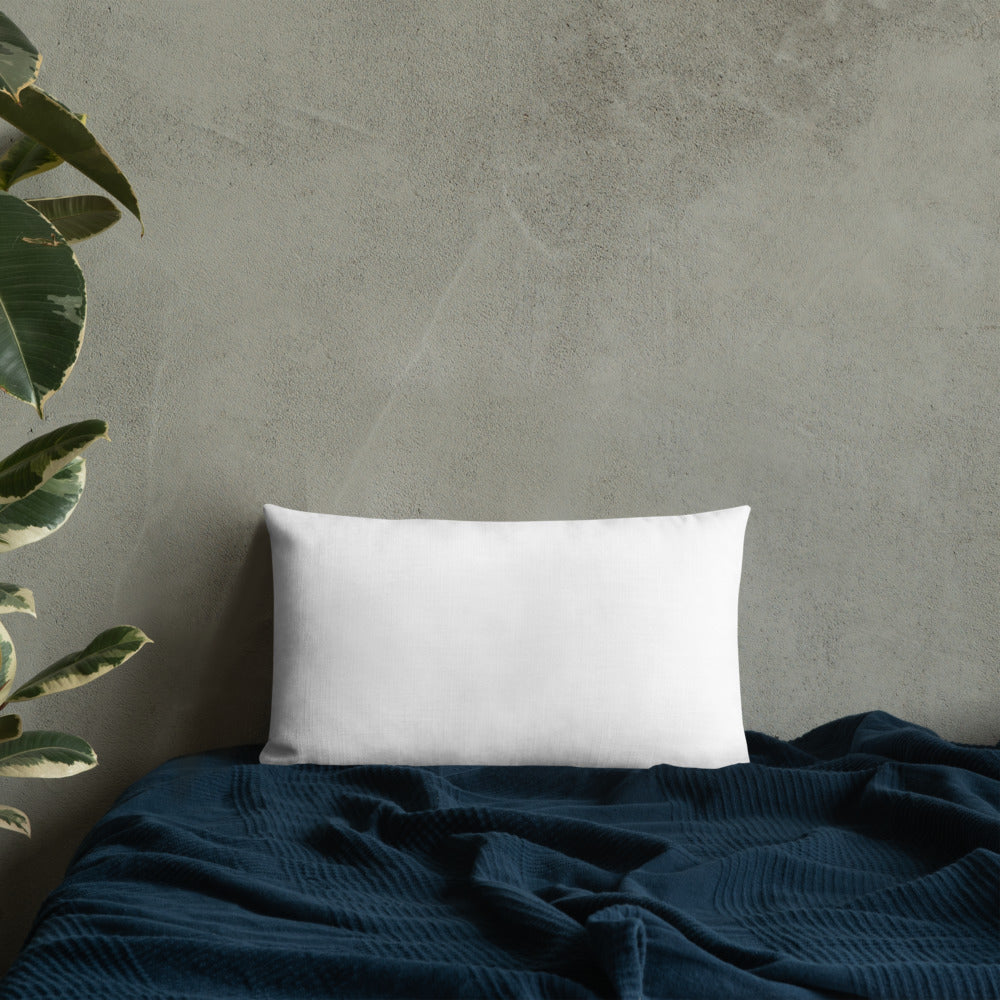 Blue Plumbago Premium Pillow with White Back