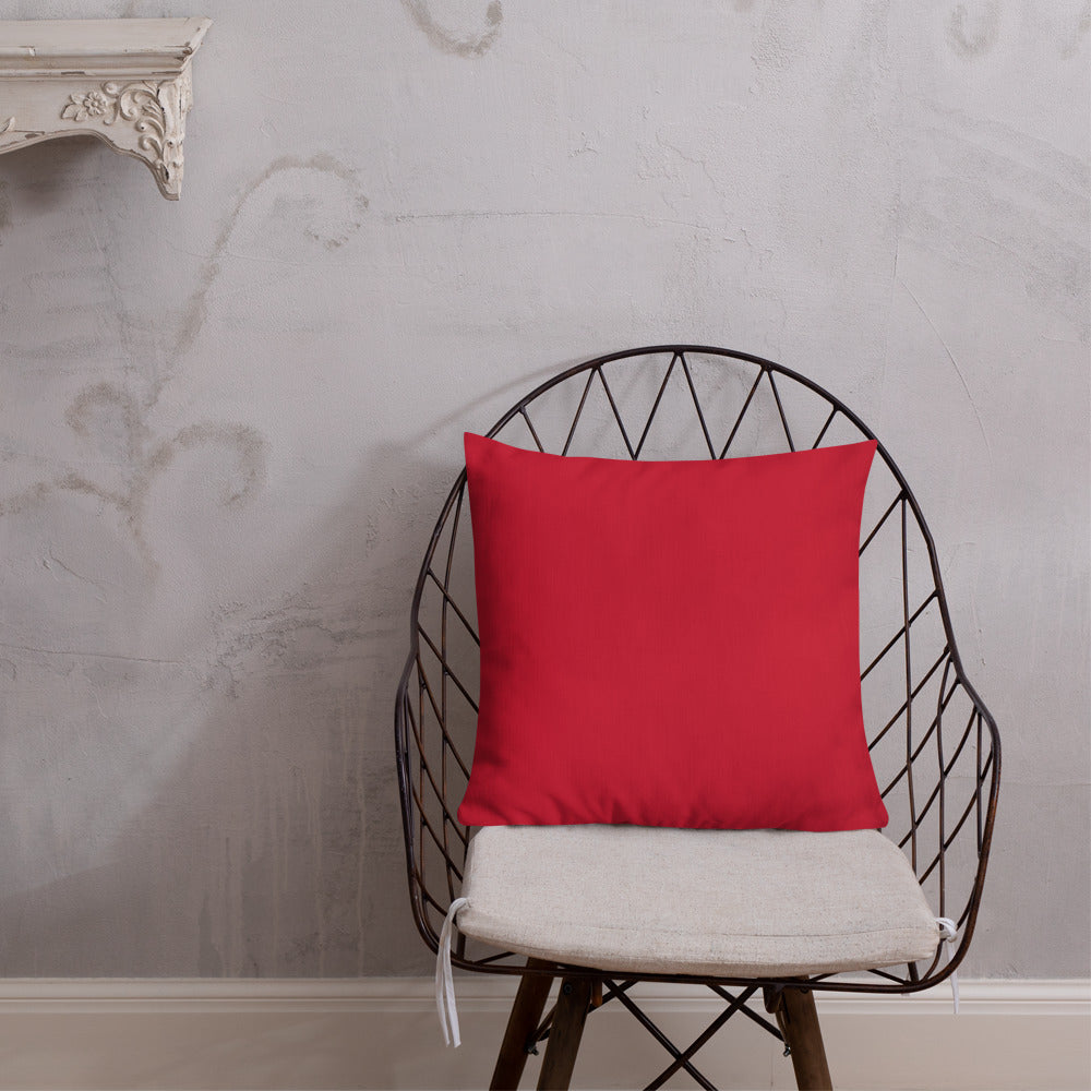 Merry Christmas Premium Pillow with Red Back