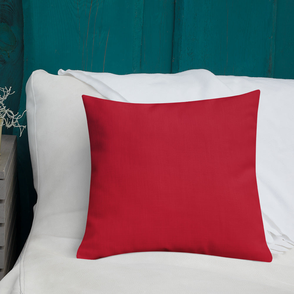Merry Christmas Premium Pillow with Red Back