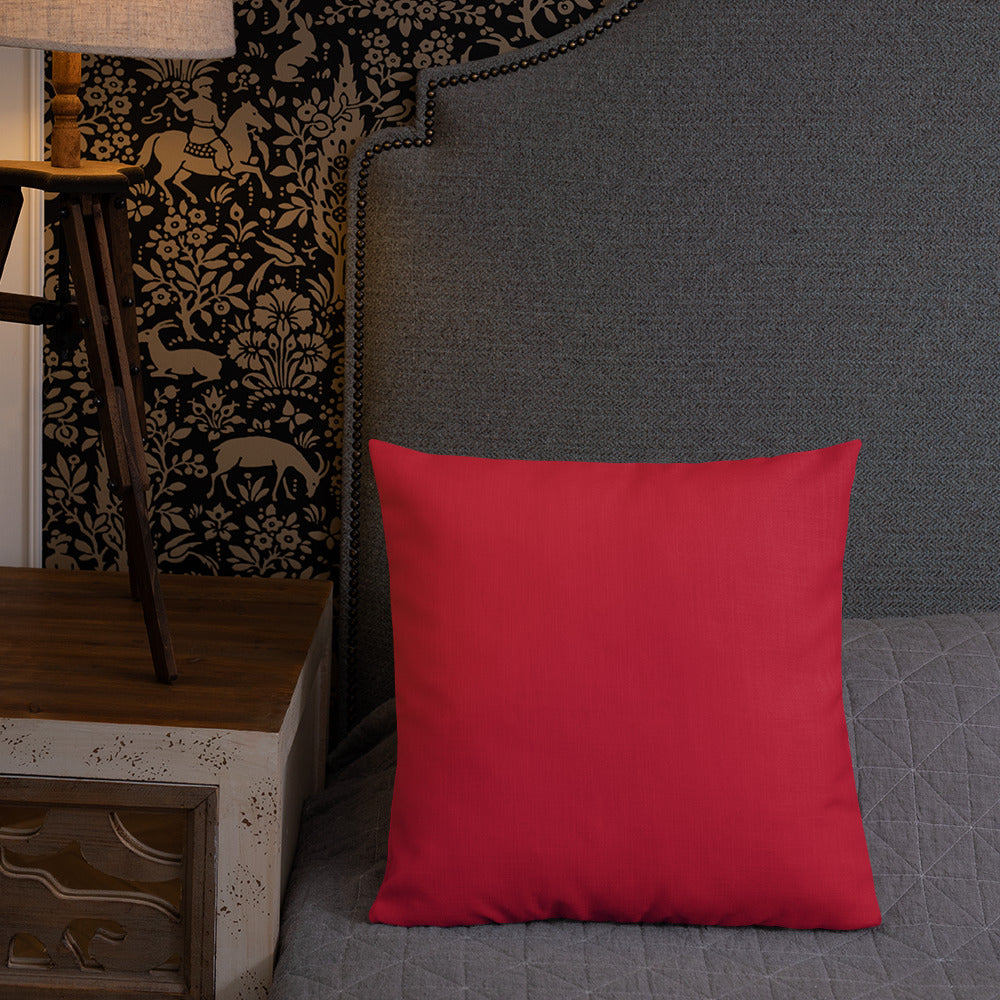 Merry Christmas Premium Pillow with Red Back