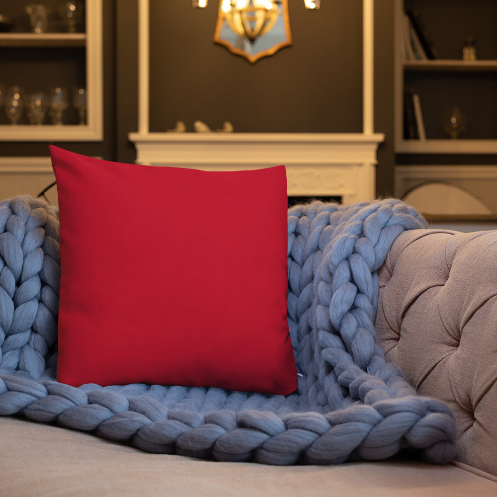 Merry Christmas Premium Pillow with Red Back