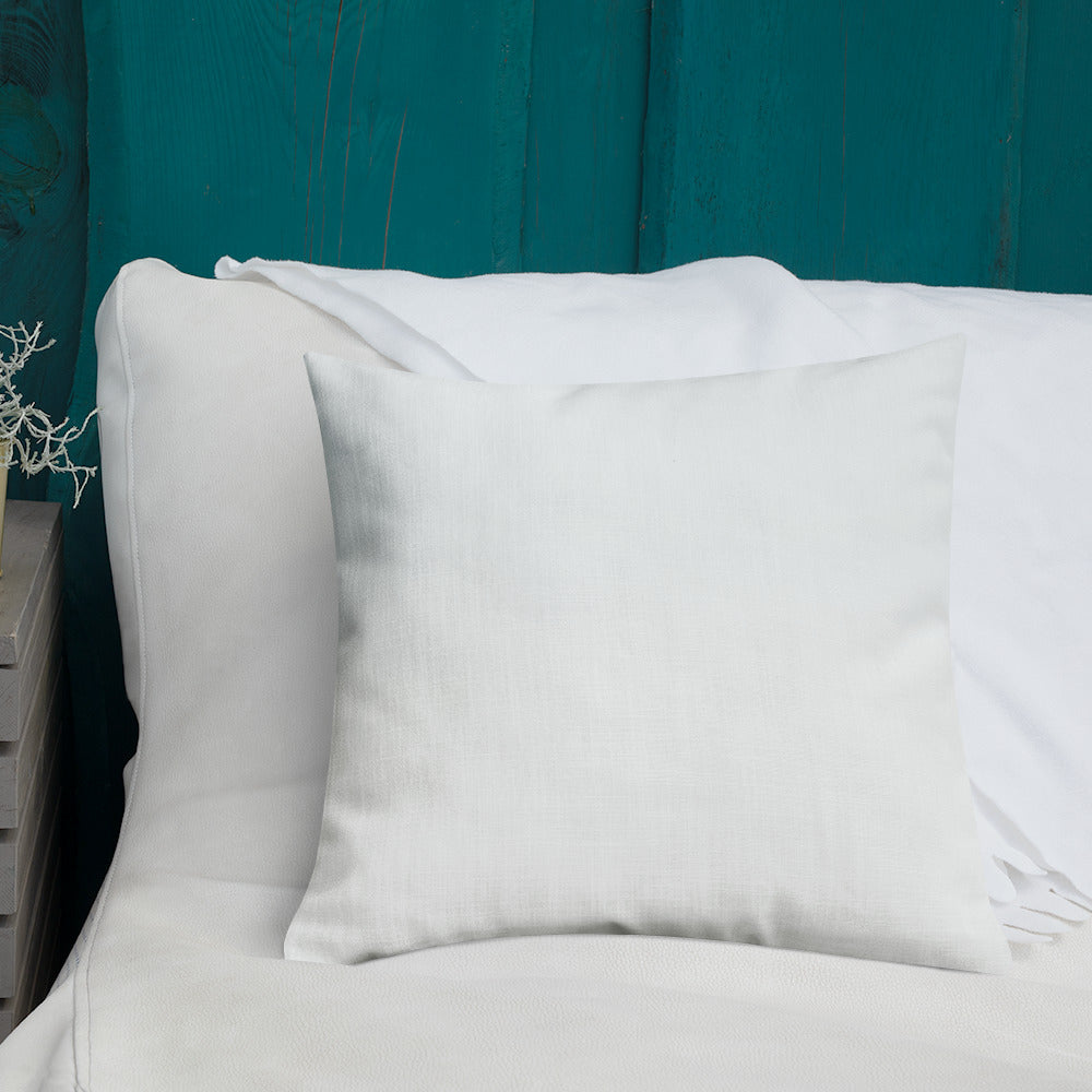 Blue Plumbago Premium Pillow with White Back