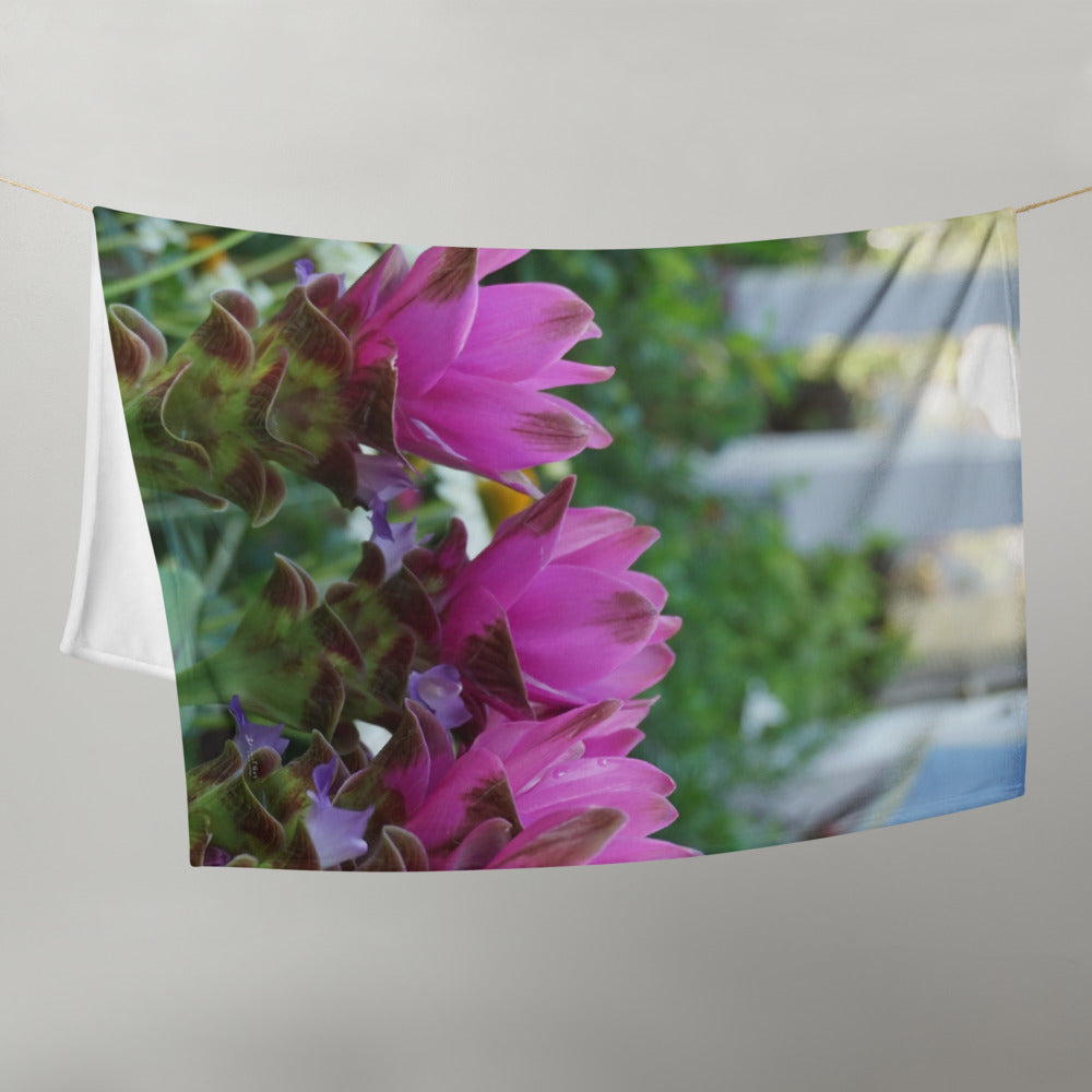 Siam Tulips Throw Blanket. "Hanging out on the porch"