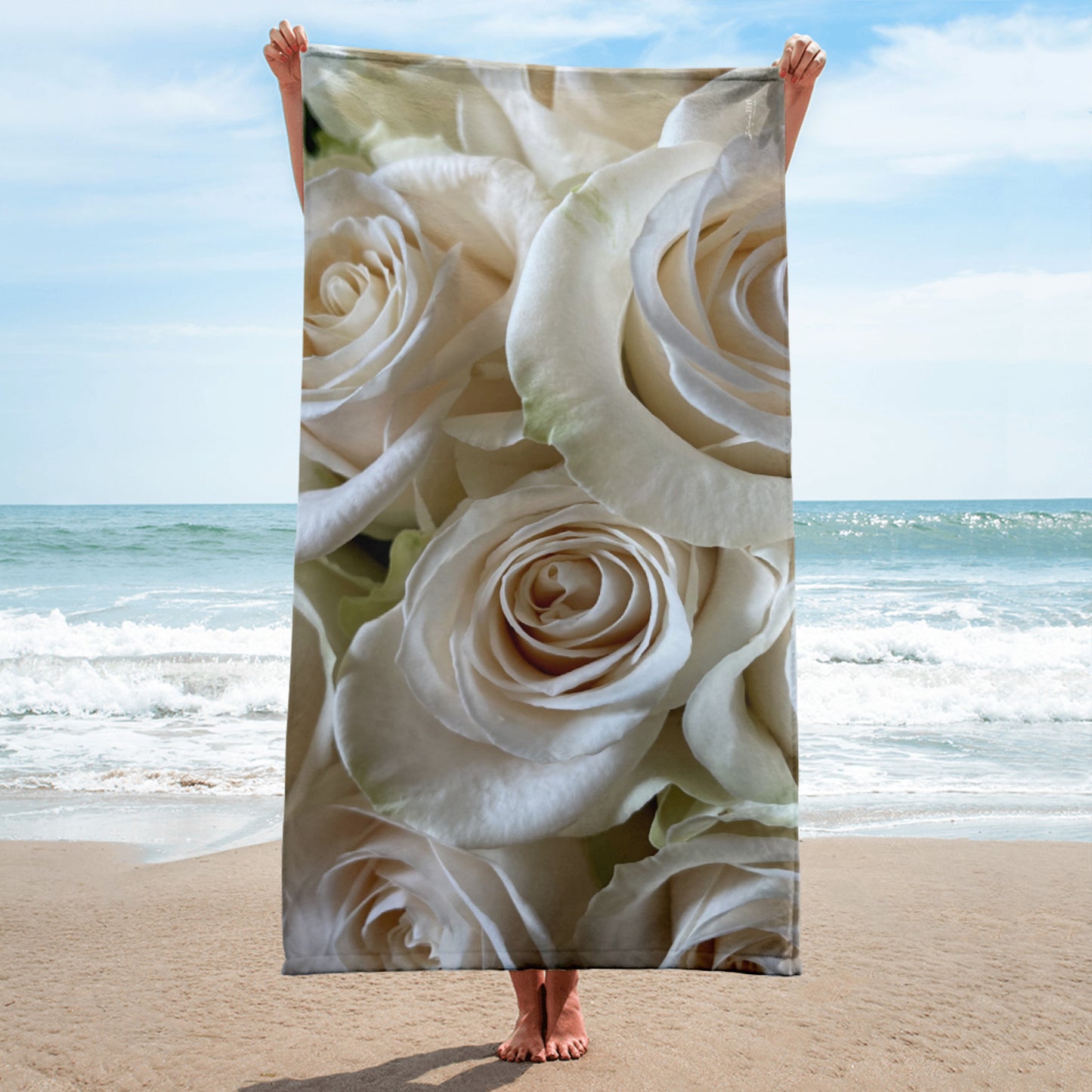 White roses. 'Enjoy the Unfolding of Life'