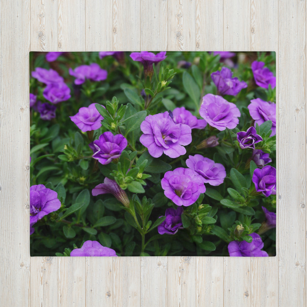 Double Petunias Throw Blanket  'Abundance'