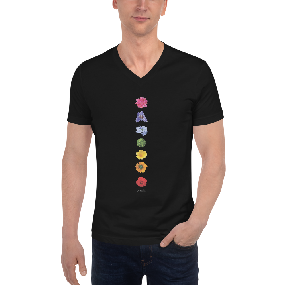 7 Energy Centers_Unisex Short Sleeve V-Neck T-Shirt_Black