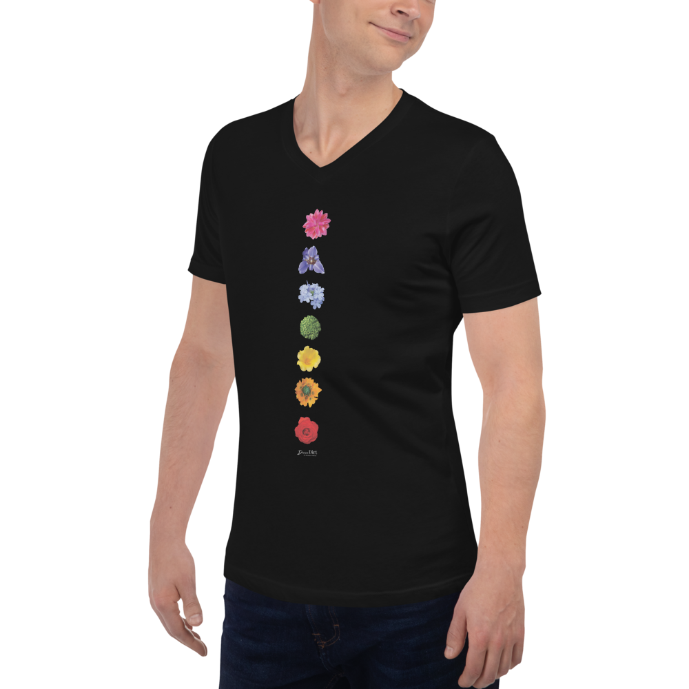 7 Energy Centers_Unisex Short Sleeve V-Neck T-Shirt_Black
