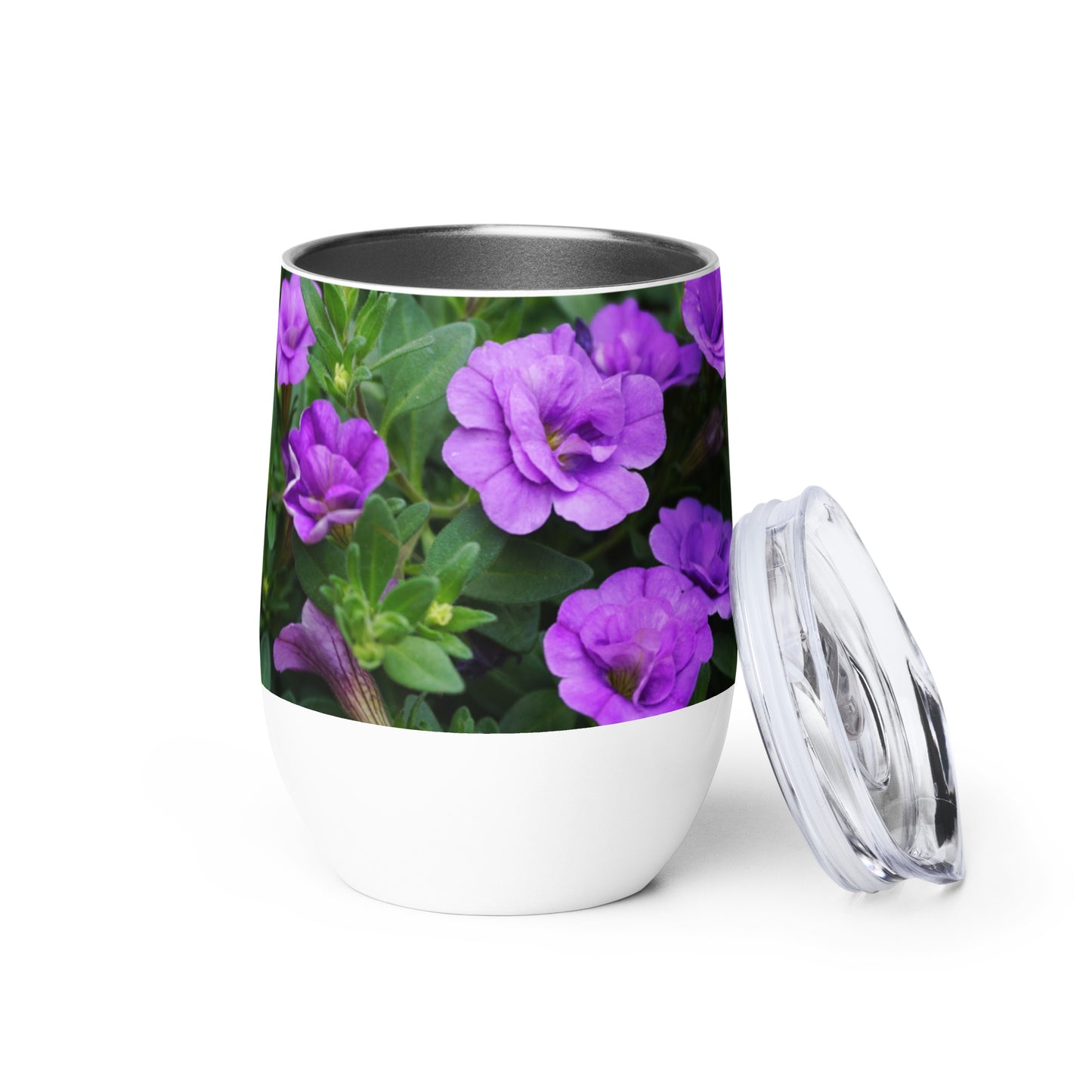 Purple Petunias Wine tumbler