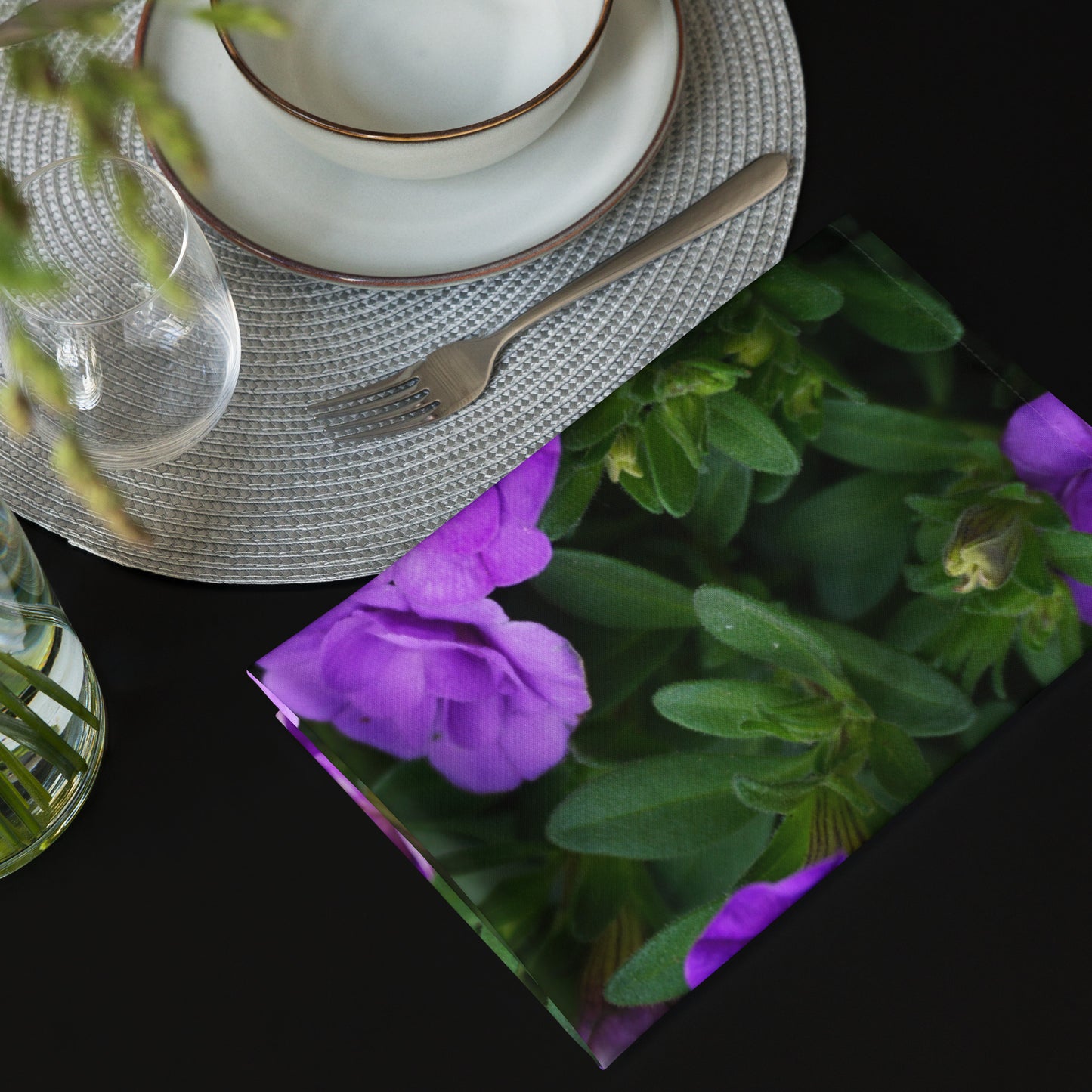 Purple Petunias Cloth napkin set