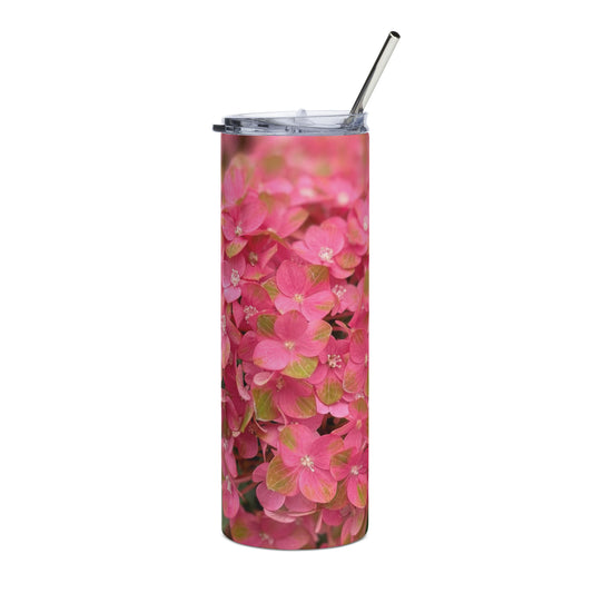 Pink Hydrangea Stainless steel tumbler