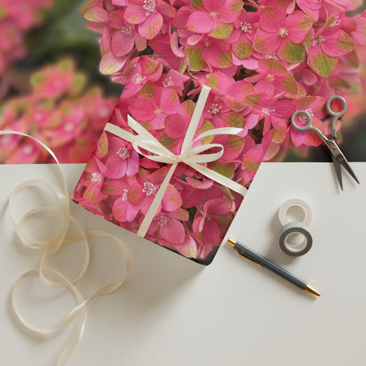 Pink Hydrangea Wrapping paper sheets
