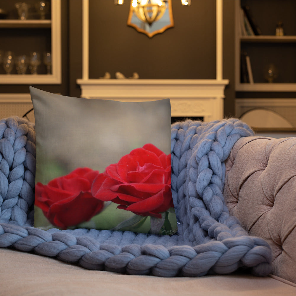 Red Rose Premium Pillow with White Back