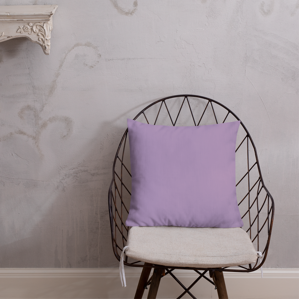 Purple Petunias Premium Pillow with light purple back