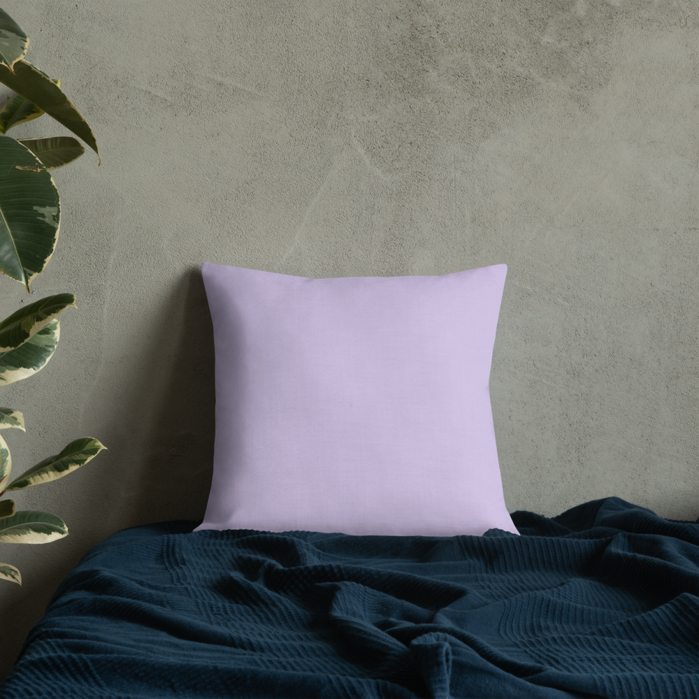 Purple Clematis Premium Pillow with light purple back