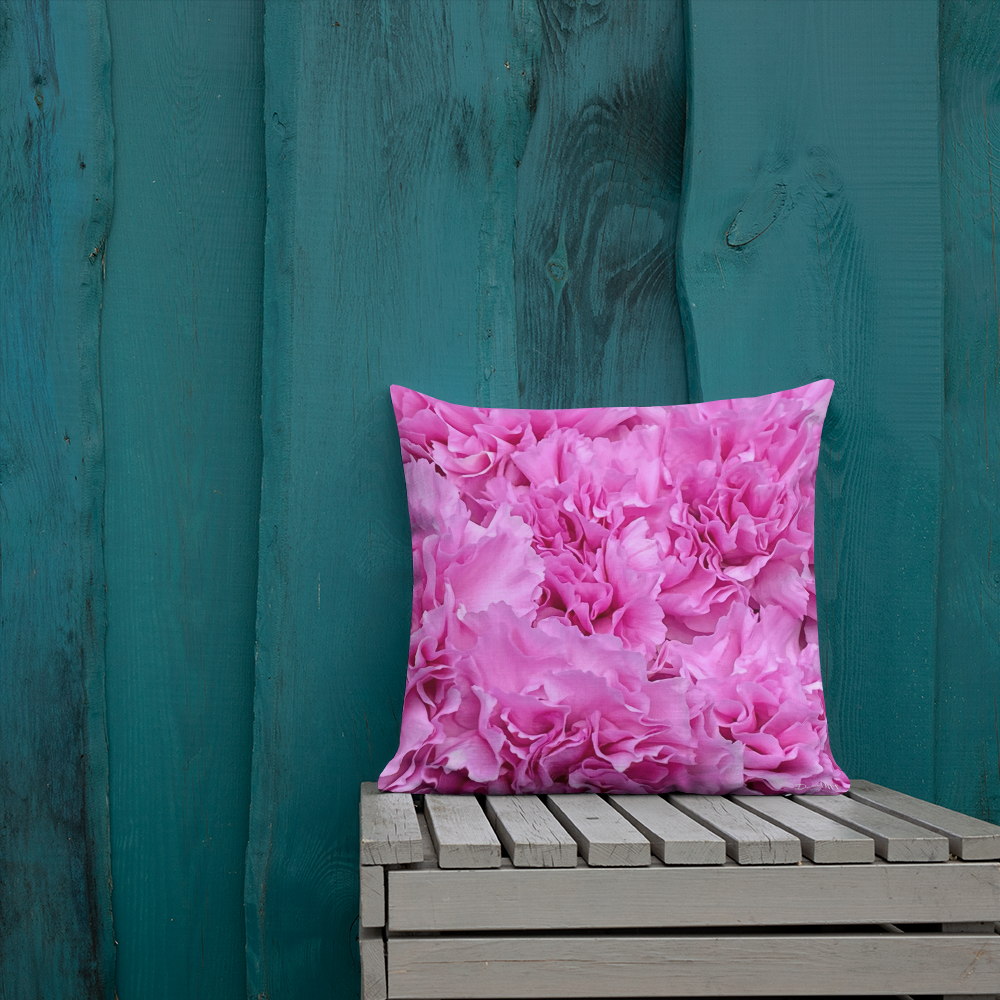 Pink Carnations Premium Pillow 18x18