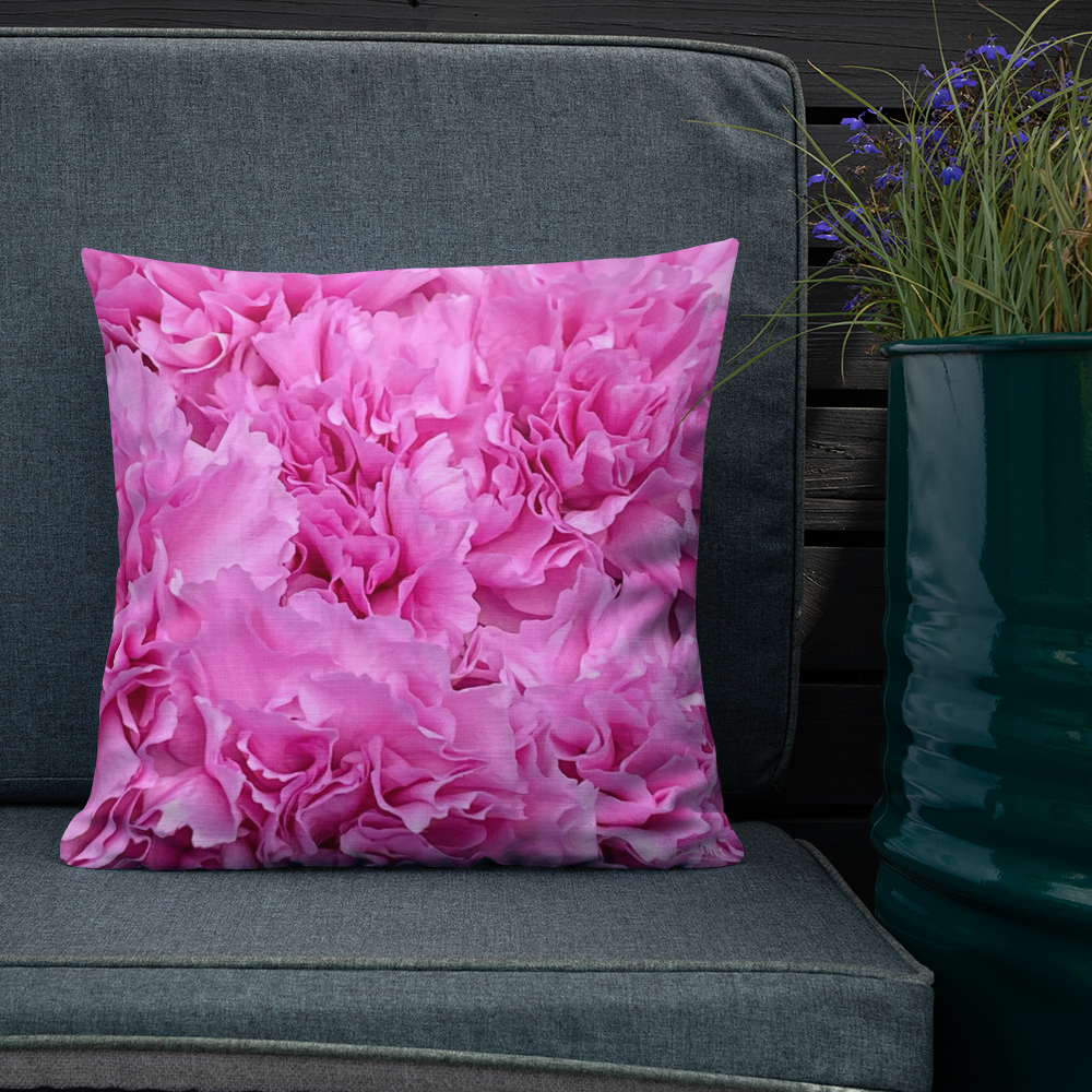 Pink Carnations Premium Pillow 18x18