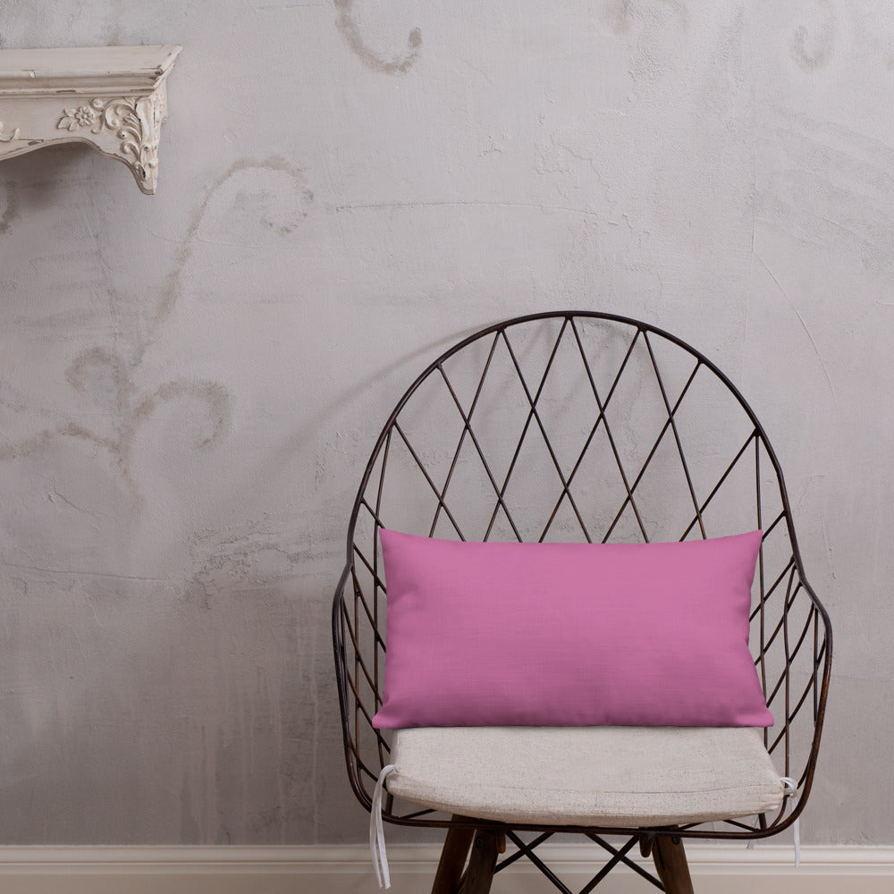 Pink Begonia Premium Pillow with Pink Back