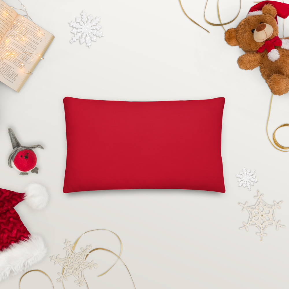 Merry Christmas Premium Pillow with Red Back