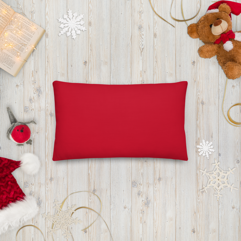 Merry Christmas Premium Pillow with Red Back