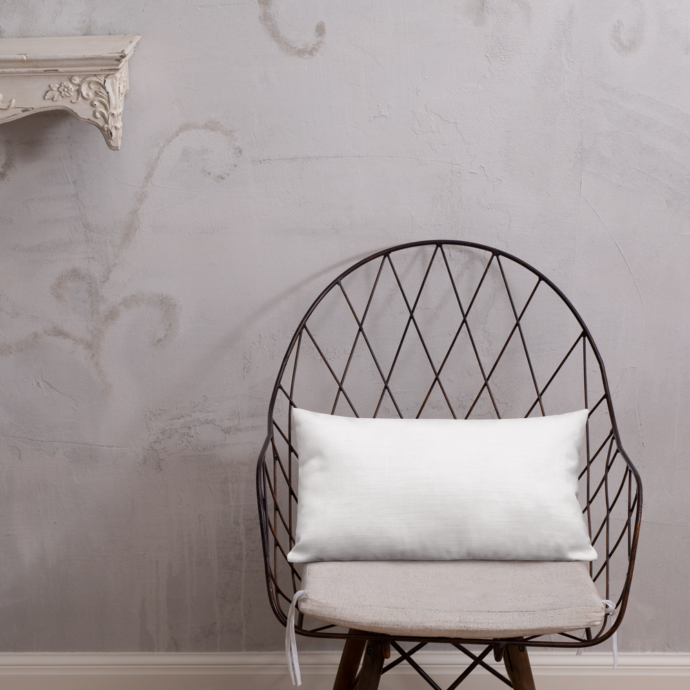 Blue Plumbago Premium Pillow 'Grateful' with White Back