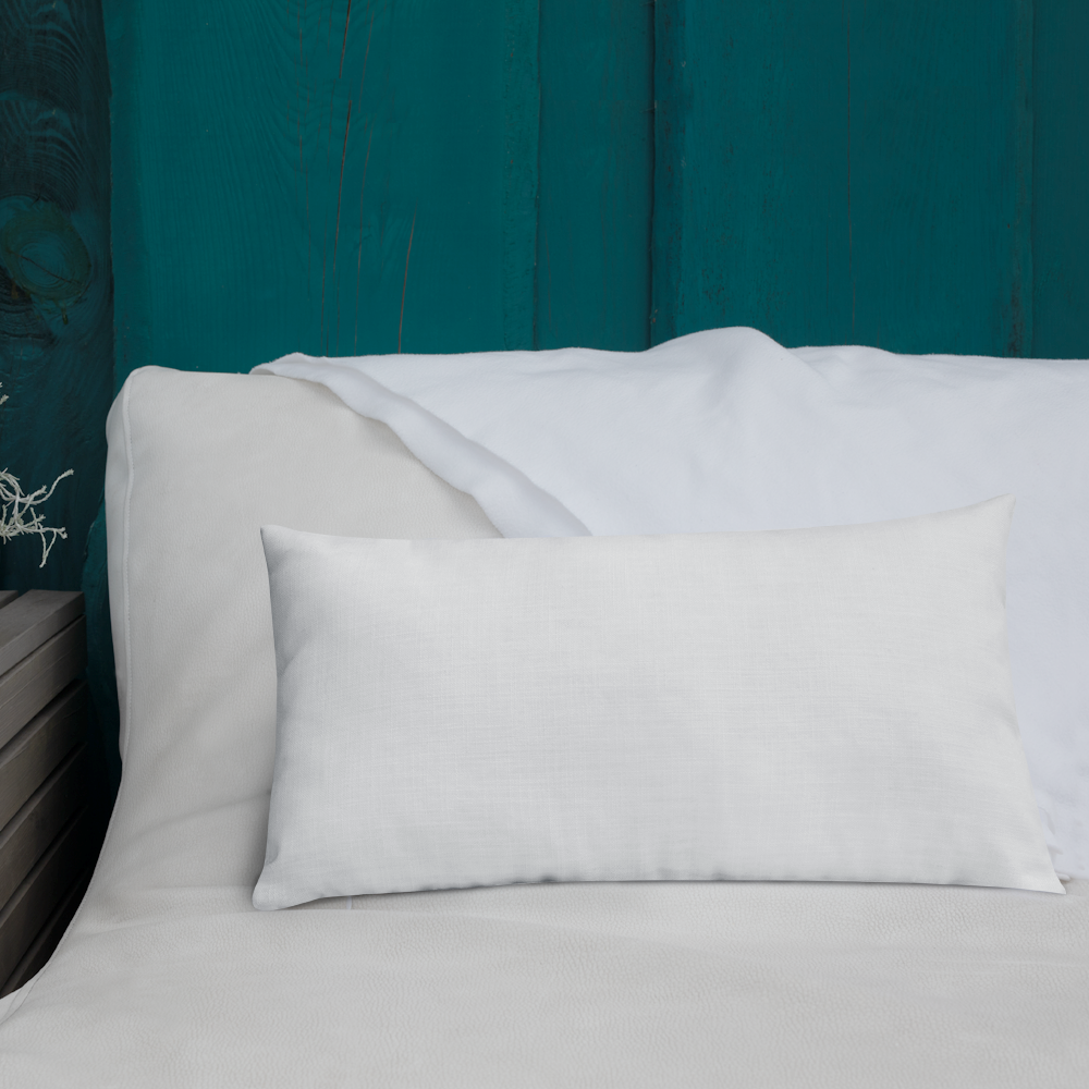 Blue Plumbago Premium Pillow 'Grateful' with White Back