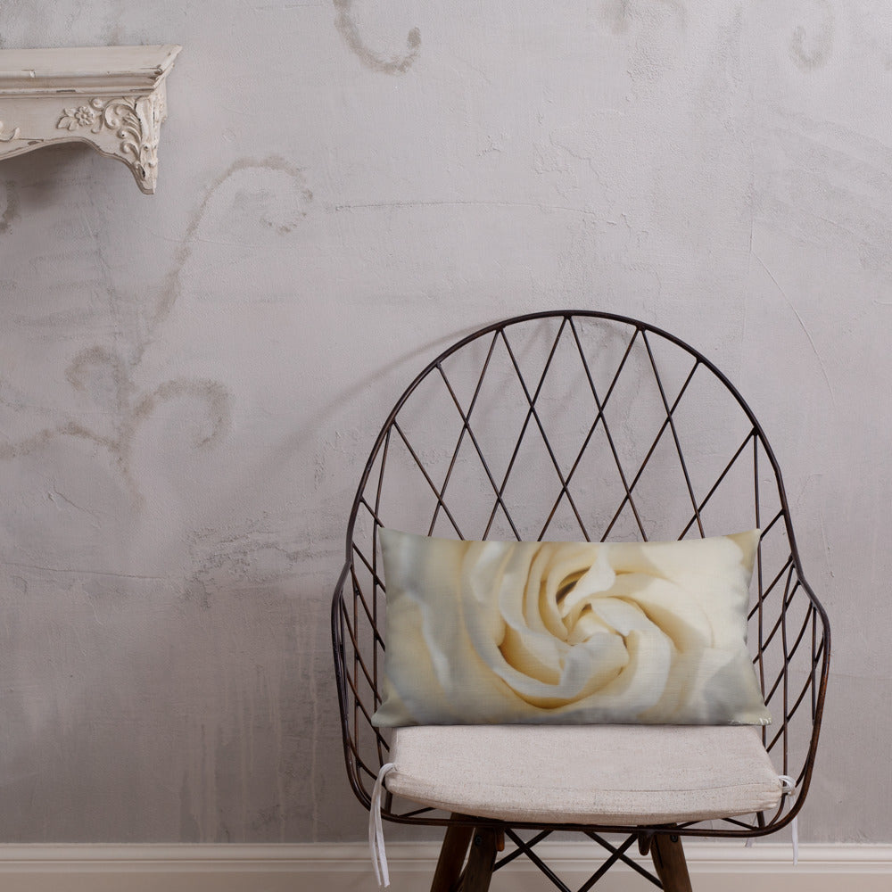 White Gardenia Premium Pillow with White Back