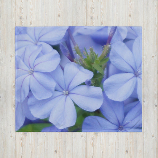 Blue Plumbago Throw Blanket