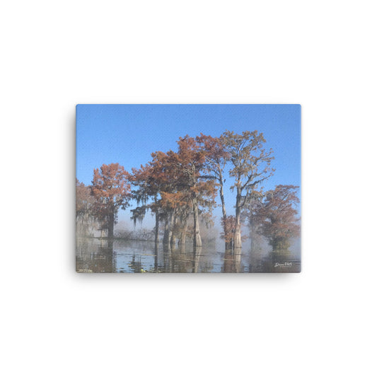 Into the Mist II on the Atchafalaya.  12x16 Print on Canvas