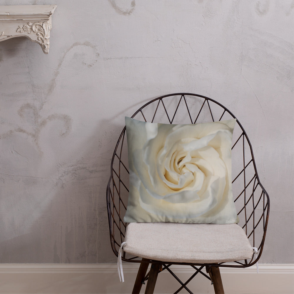 White Gardenia Premium Pillow with White Back