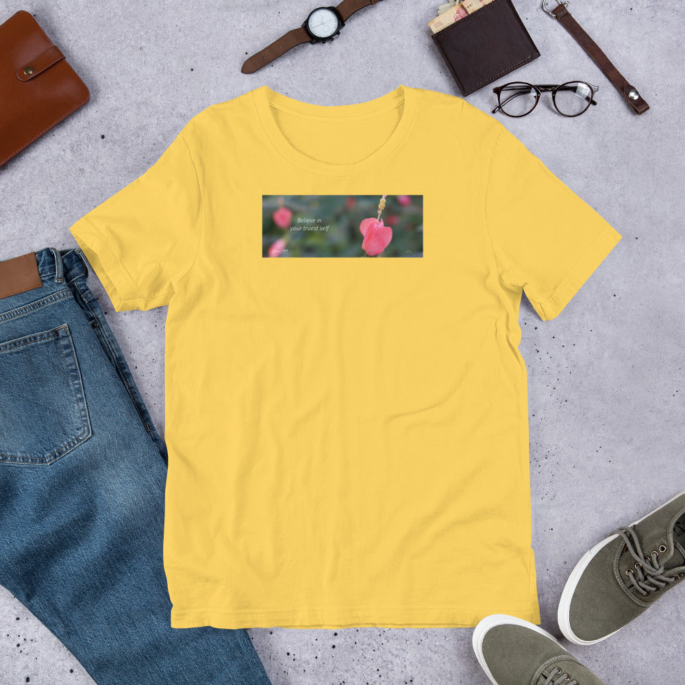 Pink Turk's Cap  "Believe in your truest self"  Short-Sleeve Unisex Premium T-Shirt - Bella + Canvas 3001