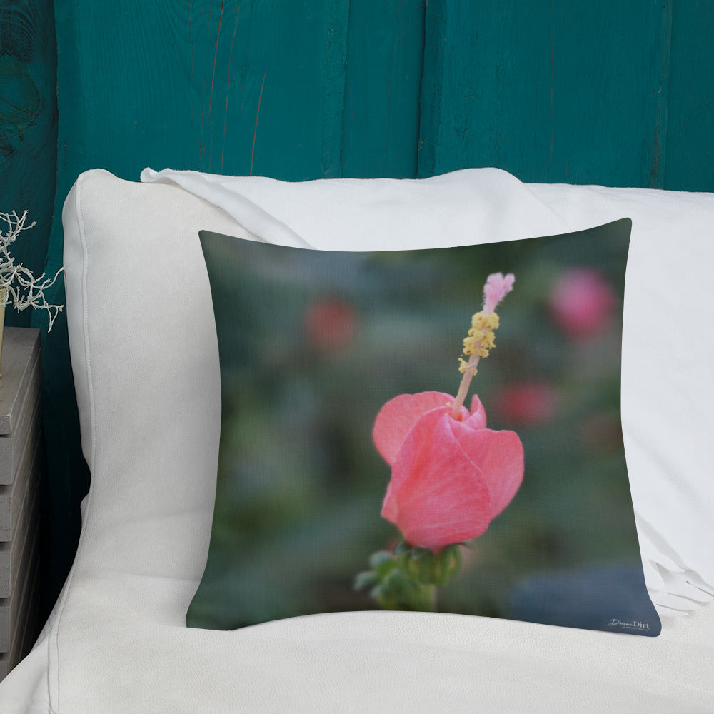 Pink Turks Cap Premium Pillow with Soft Grey Back