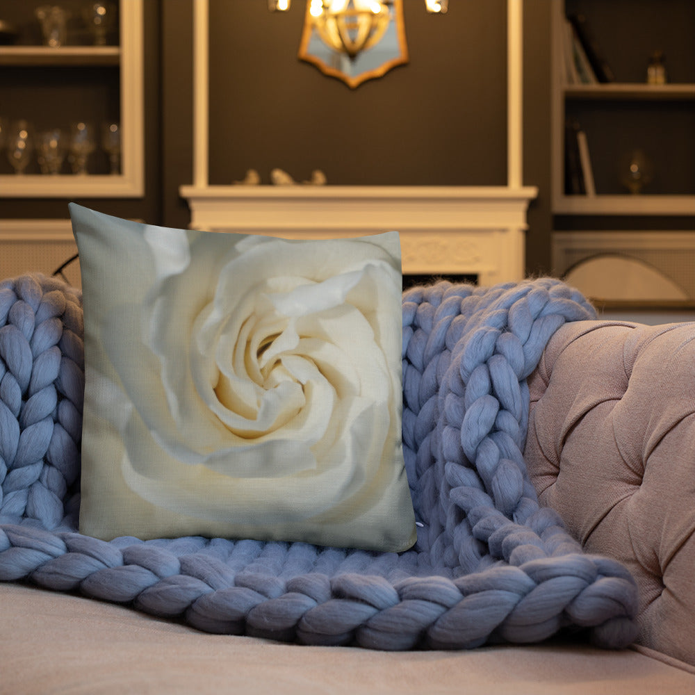 White Gardenia Premium Pillow with White Back