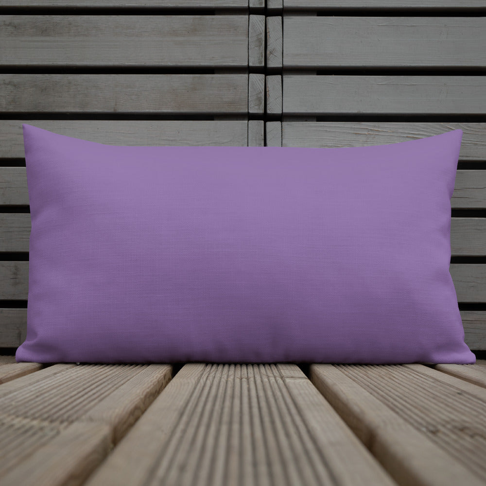 Purple Clematis Premium Pillow with Purple Back 20x12