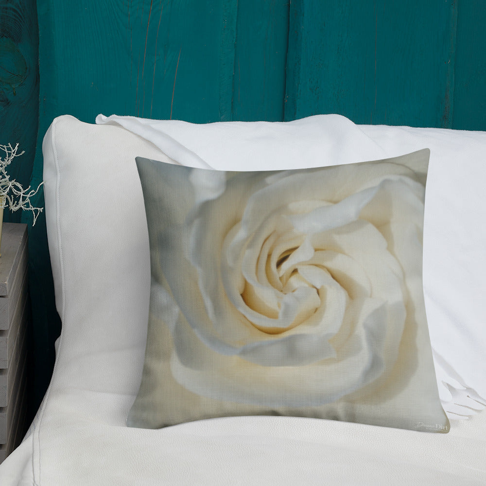 White Gardenia Premium Pillow with White Back