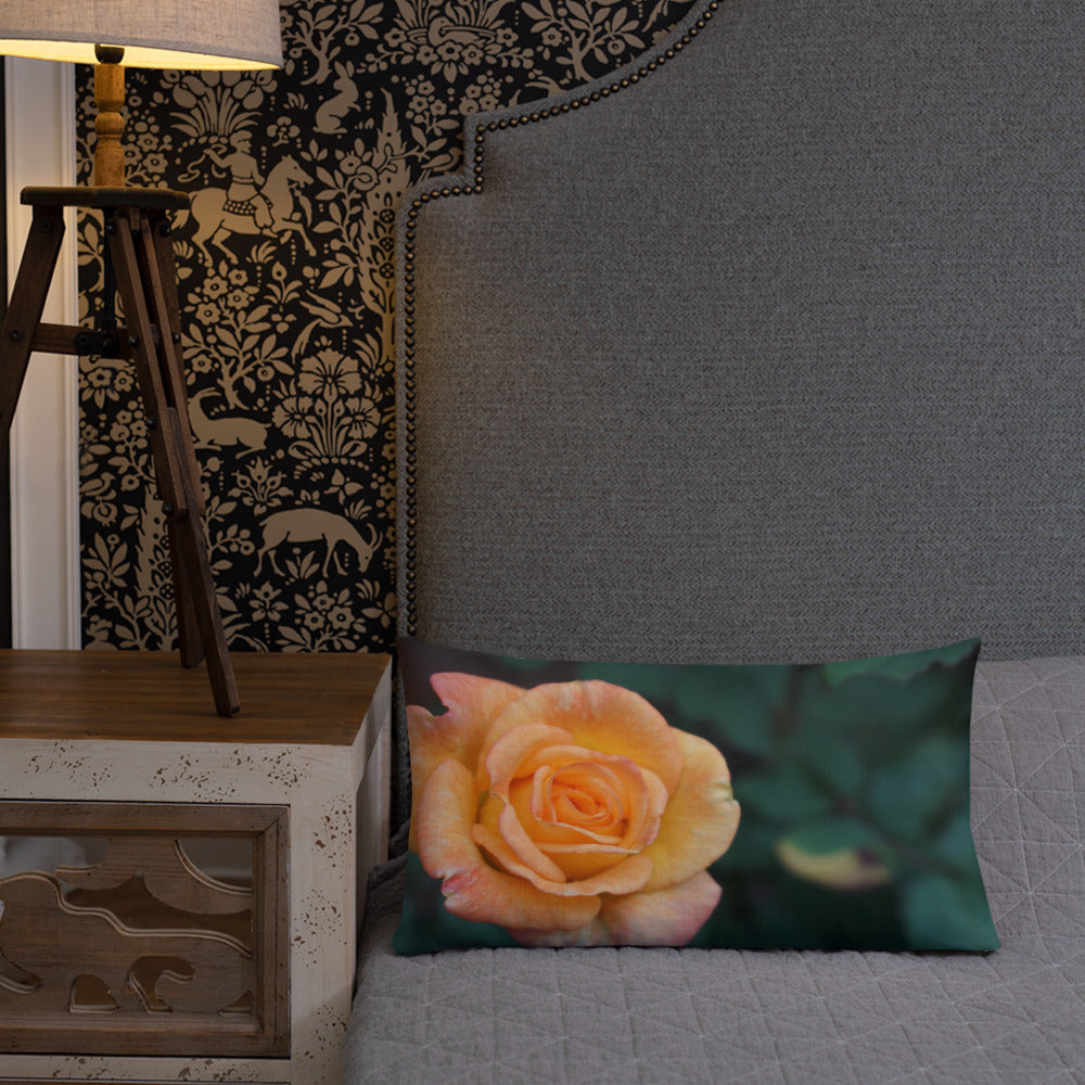 Orange Delight Rose Premium Pillow
