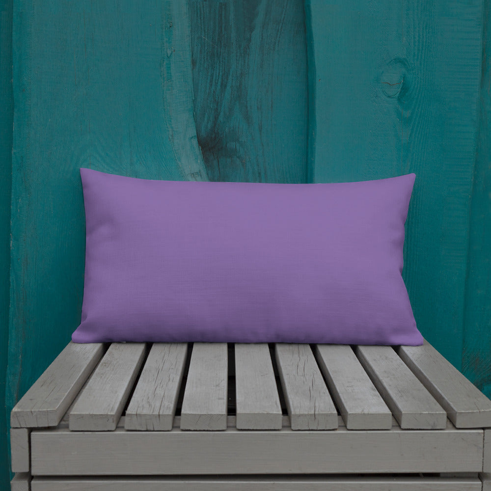 Purple Clematis Premium Pillow with Purple Back 20x12