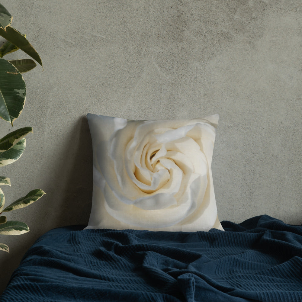 White Gardenia Premium Pillow with White Back