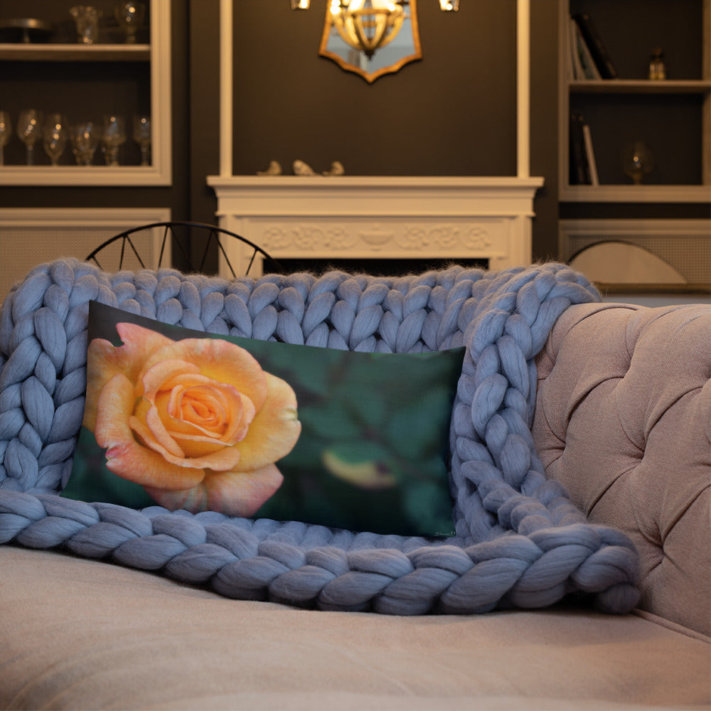 Orange Delight Rose Premium Pillow