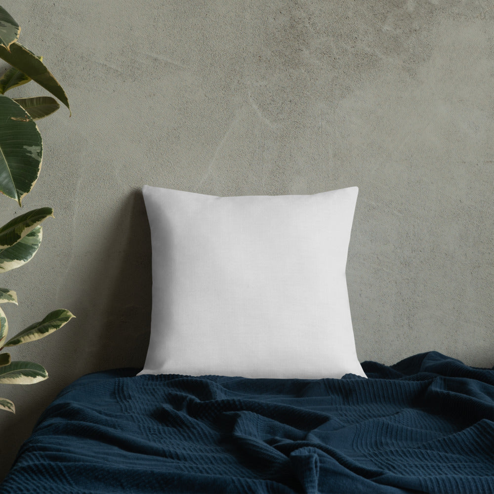 Yellow Kalanchoe Premium Pillow with Light Grey Back